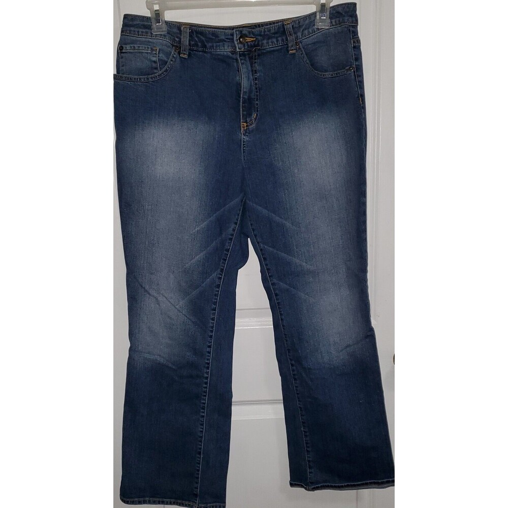 Merona Women's size 16W Dark Wash Blue Denim Jeans Cotton Spandex